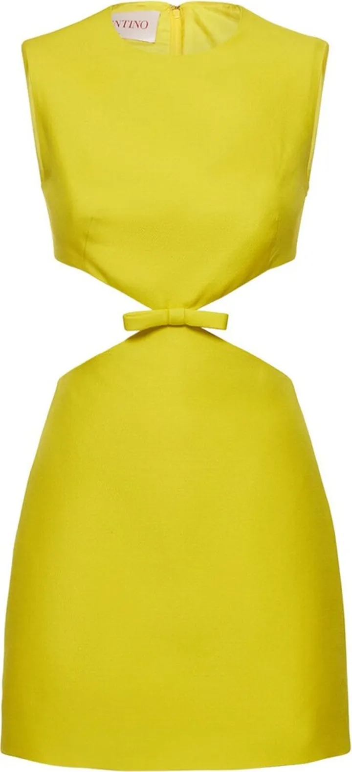 Crepe couture cutout bow mini dress