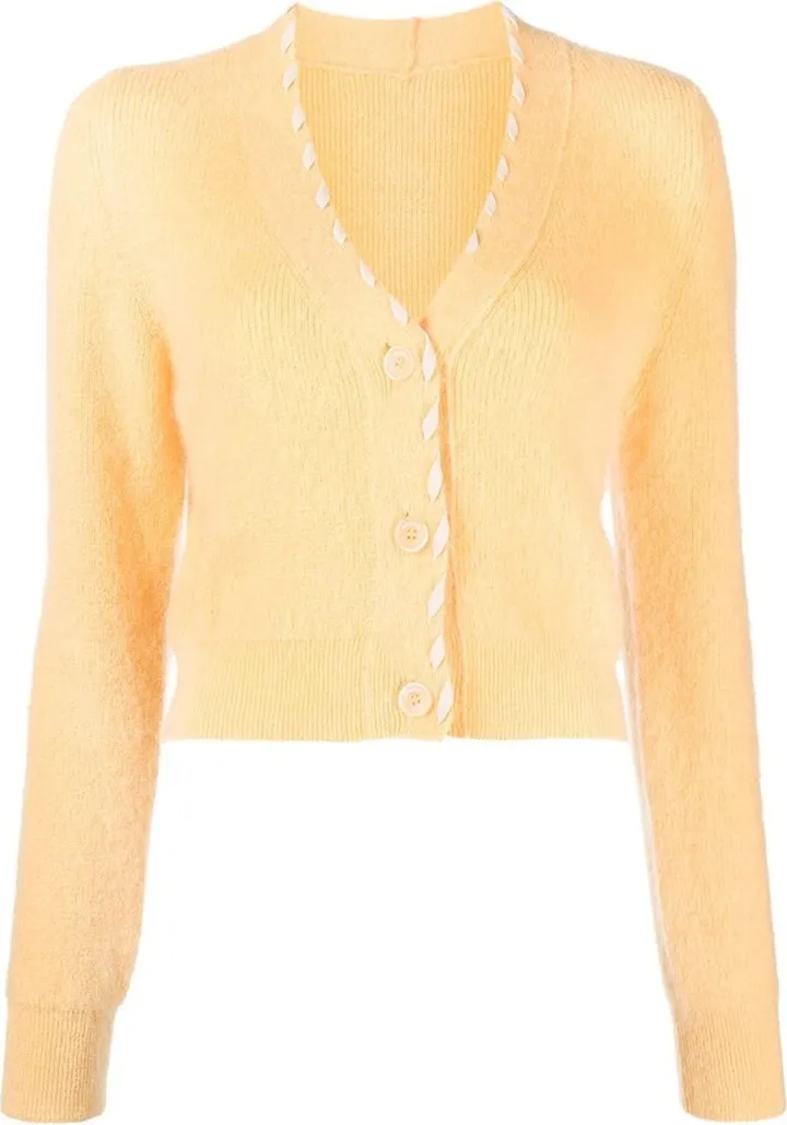 Yellow Lazo V-Neck Cardigan