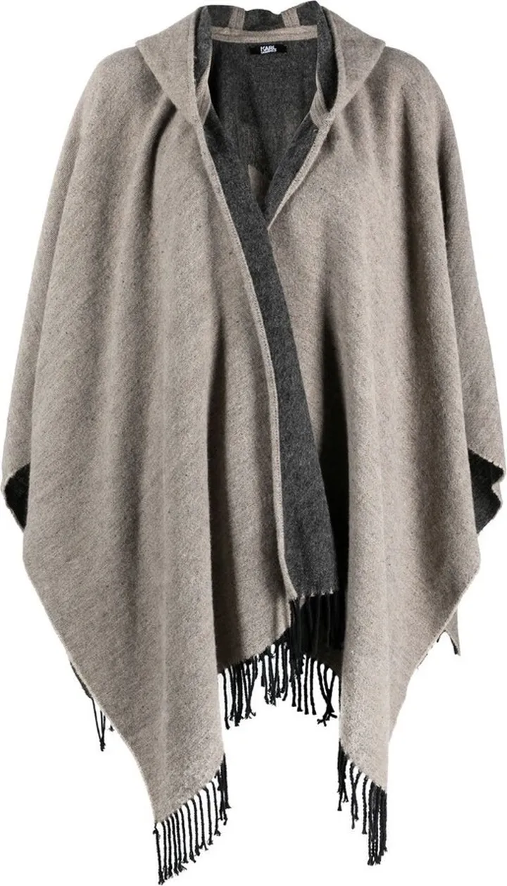 Logo-Print Hooded Poncho