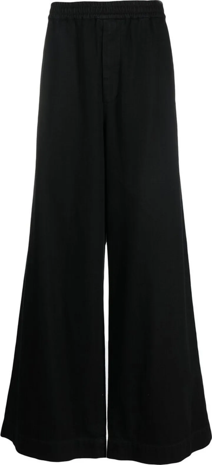 Twill-Weave Wide-Leg Trousers