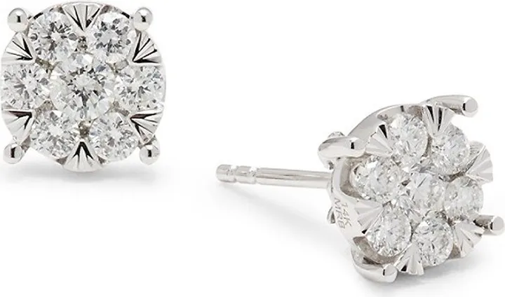 14K White Gold & 0.67 TCW Diamond Stud Earrings