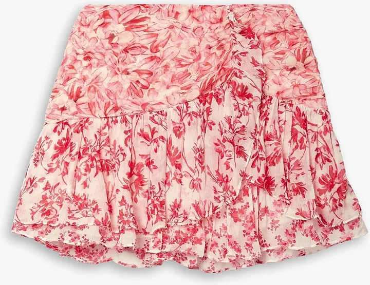 Rhodes floral-print silk-crepon mini skirt