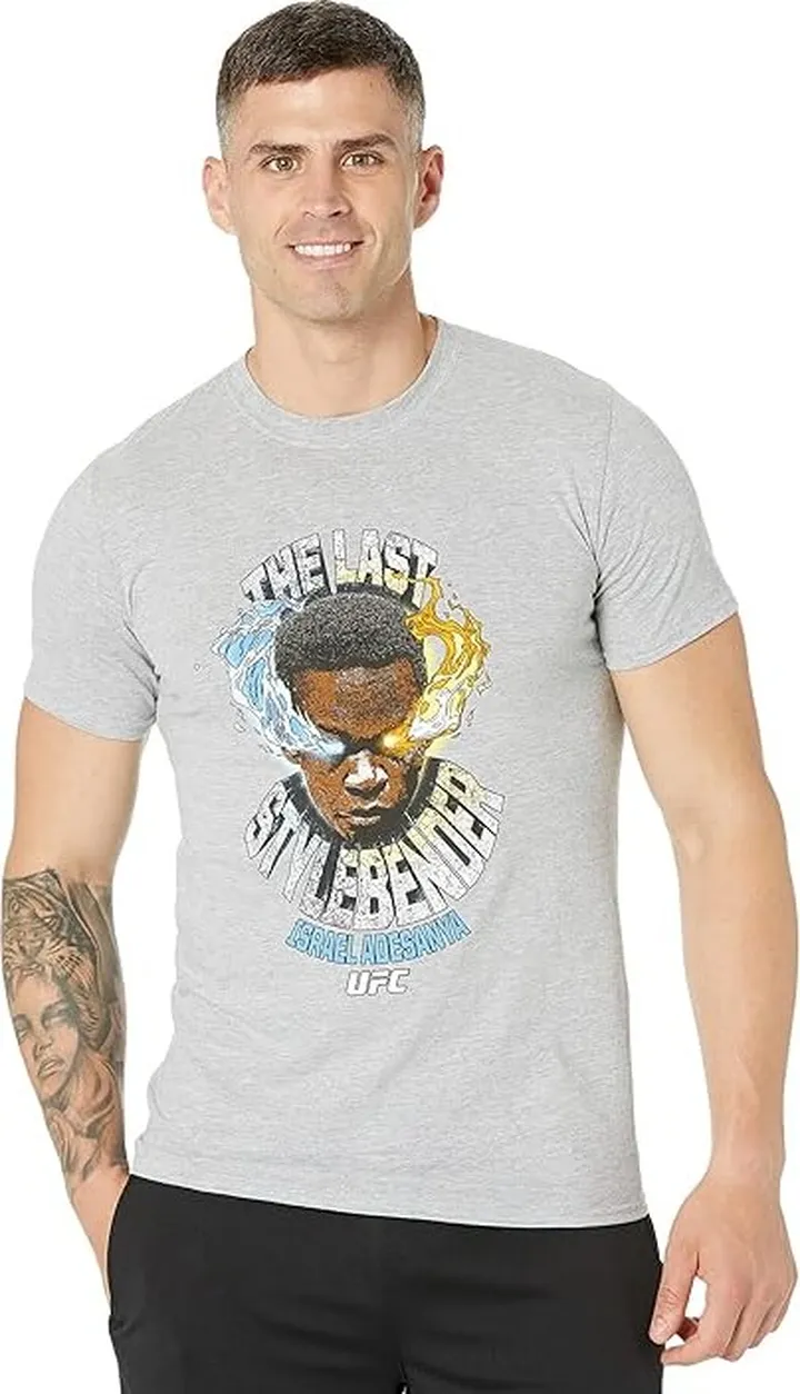UFC Israel Adesanya Bender Vintage Tee (Grey) Men's T Shirt