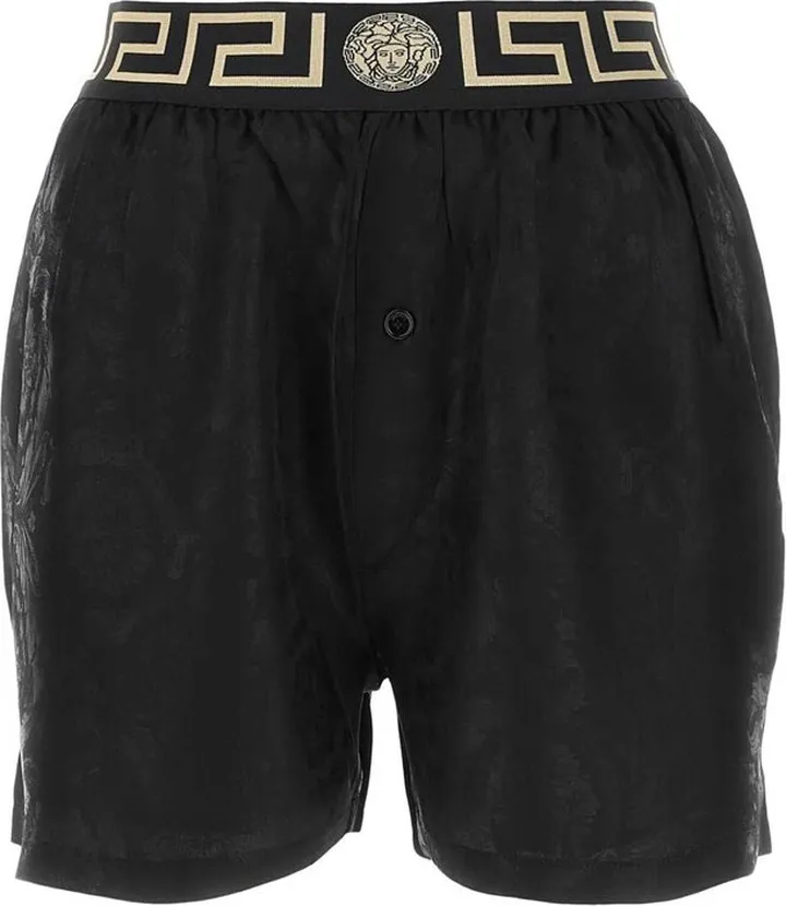 Versace Logo Waistband Pigiama Shorts