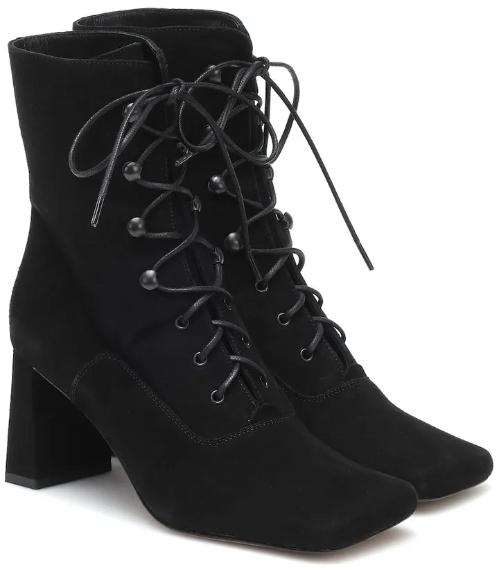 Claude lace-up suede ankle boots