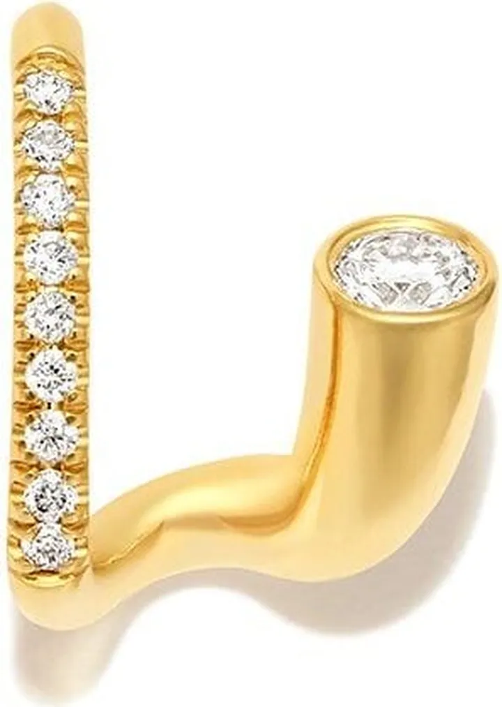 18kt yellow gold Peak diamond earring