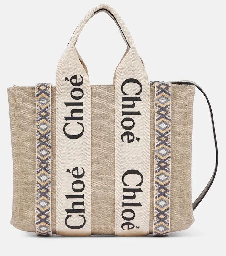 Woody Small embroidered canvas tote