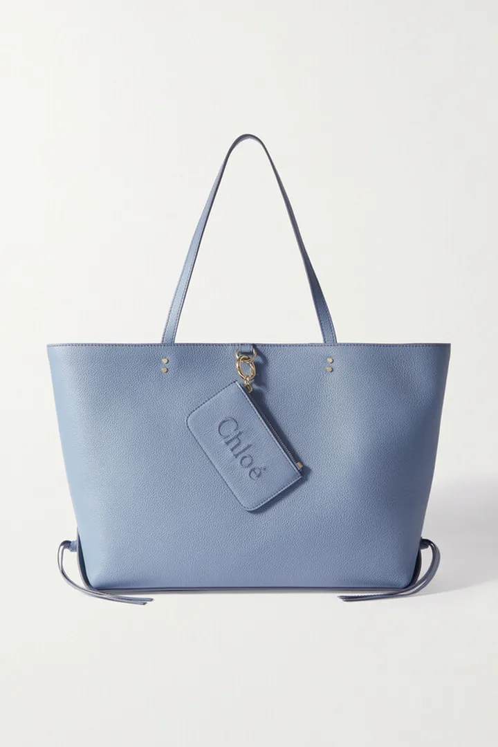 Chloé - Sense Textured-leather Tote - Blue