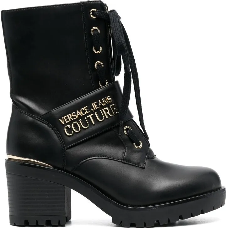 Logo-Plaque Lace-Up Boots