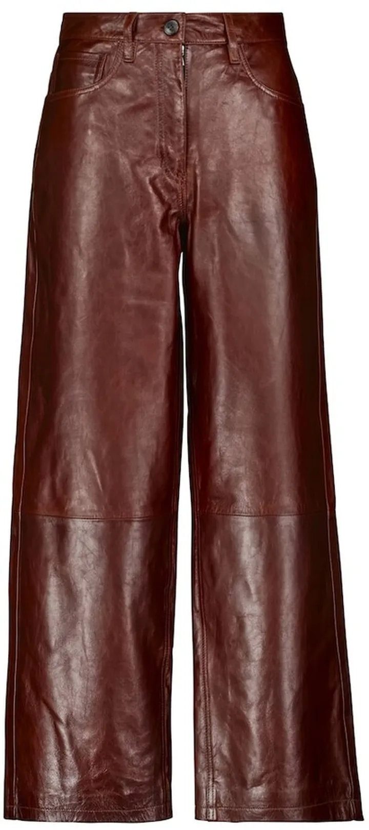 High-rise wide leather pants