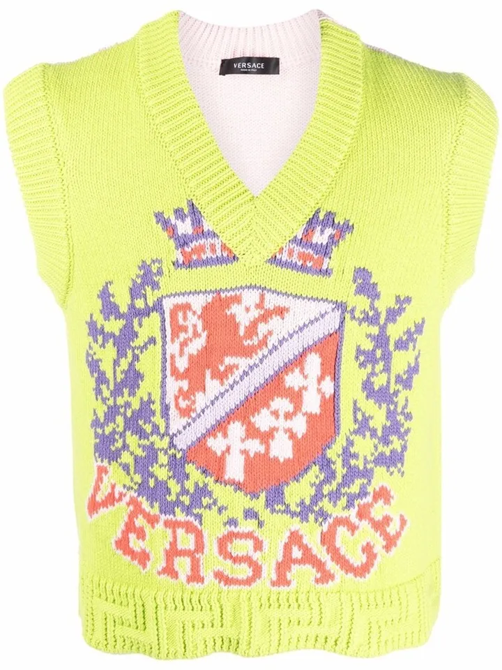 Logo-Crest Knit Vest