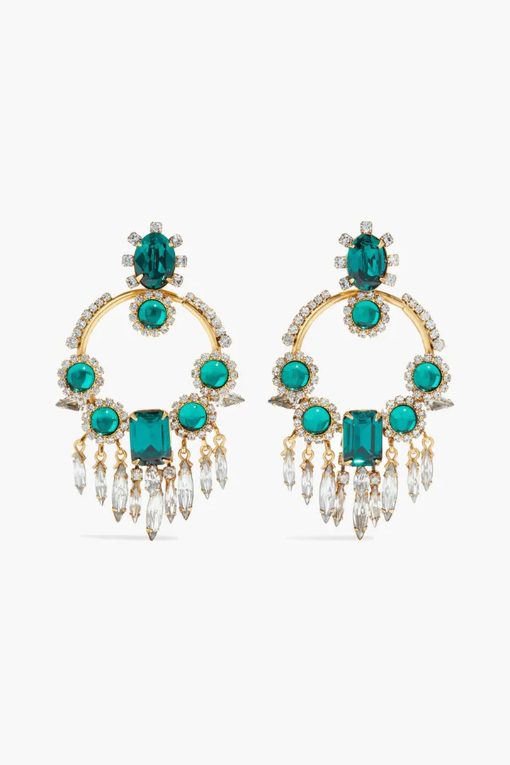24-karat gold-plated Swarovski crystal earrings