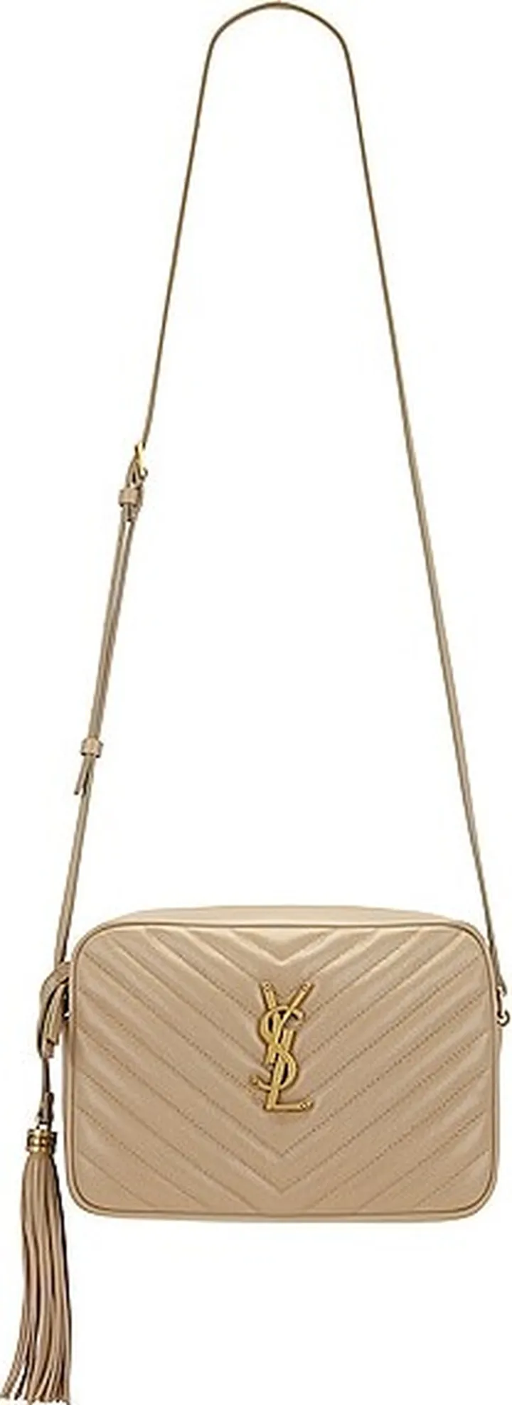 Saint Laurent Medium Lou Bag With Pocket in Beige