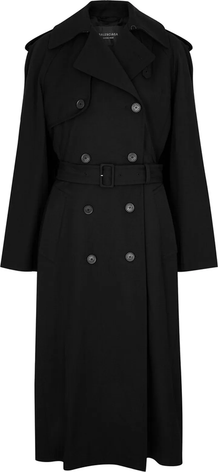 Balenciaga Double-breasted Wool-blend Trench Coat