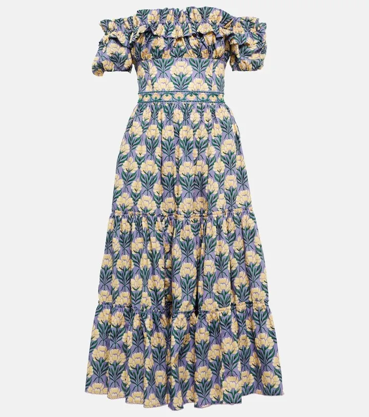 Banana floral cotton midi dress