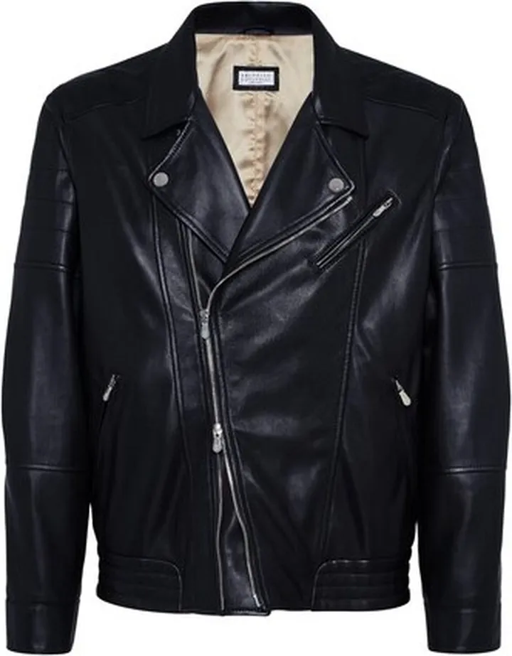 Nappa leather biker jacket