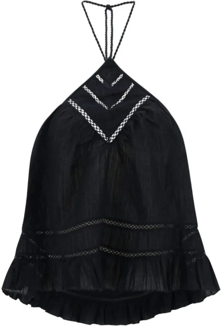 Isabel Marant Lisio Halter Top In Faded Black