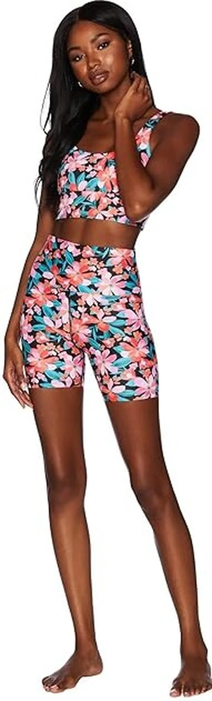 Beach Riot Bike Shorts (Fiery Plumeria) Women's Clothing