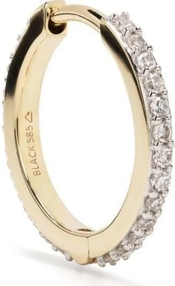 14kt yellow gold Rainbow 10mm huggie hoop earring