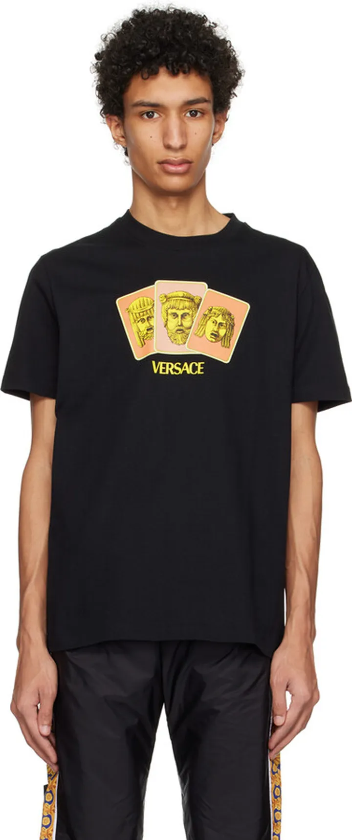 Versace Black 'Le Maschere' T-Shirt