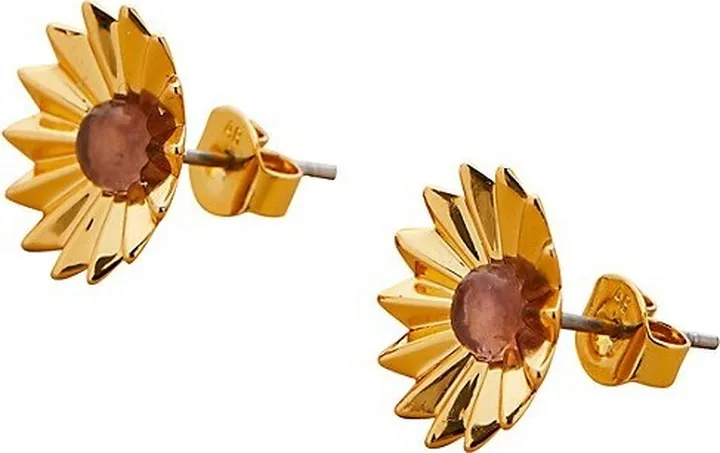 Vitreum 14K Yellow Goldplated & Amethyst Sun Stud Earrings