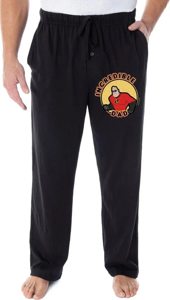 Disney Men's The Incredibles Incredible Dad Father's Day Sleep Pajama Pants (SM) Black