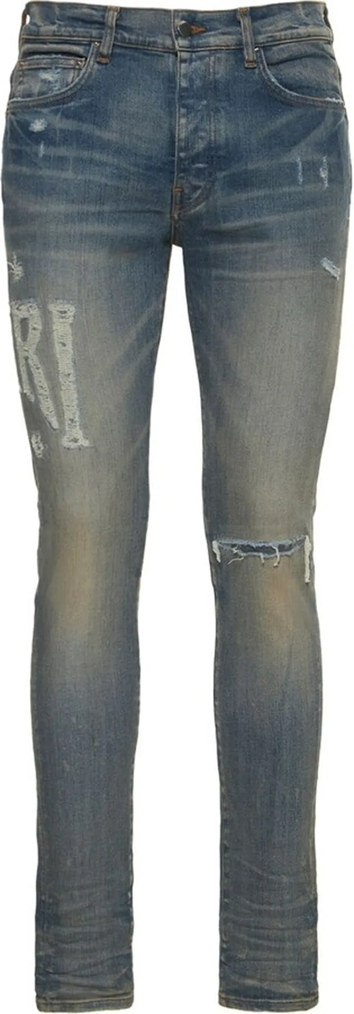 Amiri logo distressed jeans