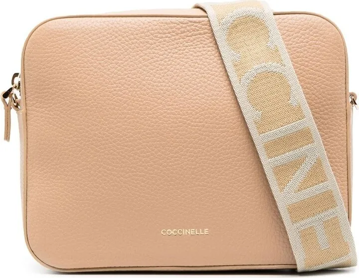 Leather Logo-Print Crossbody Bag