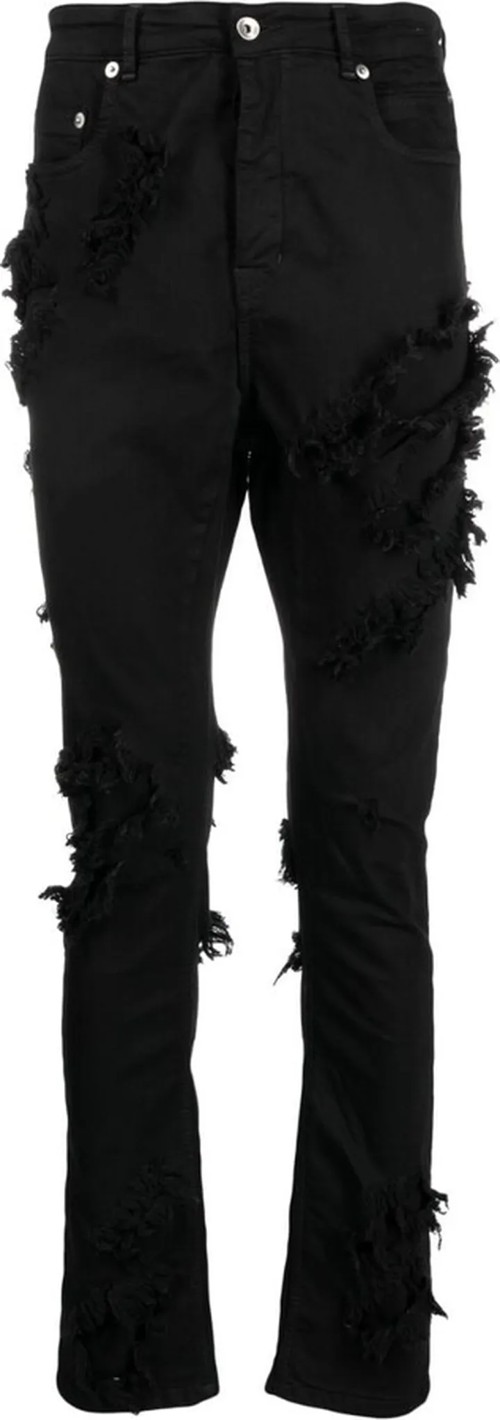 Distressed Slim-Cut Jeans