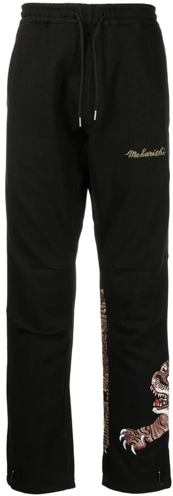 Embroidered Tiger Straight-Leg Trousers