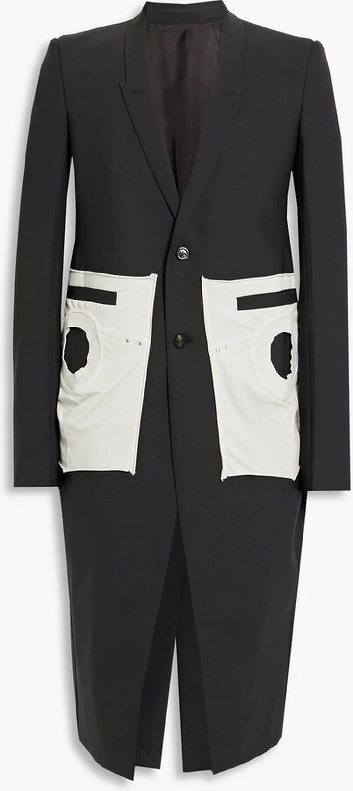 Jersey-paneled woven coat