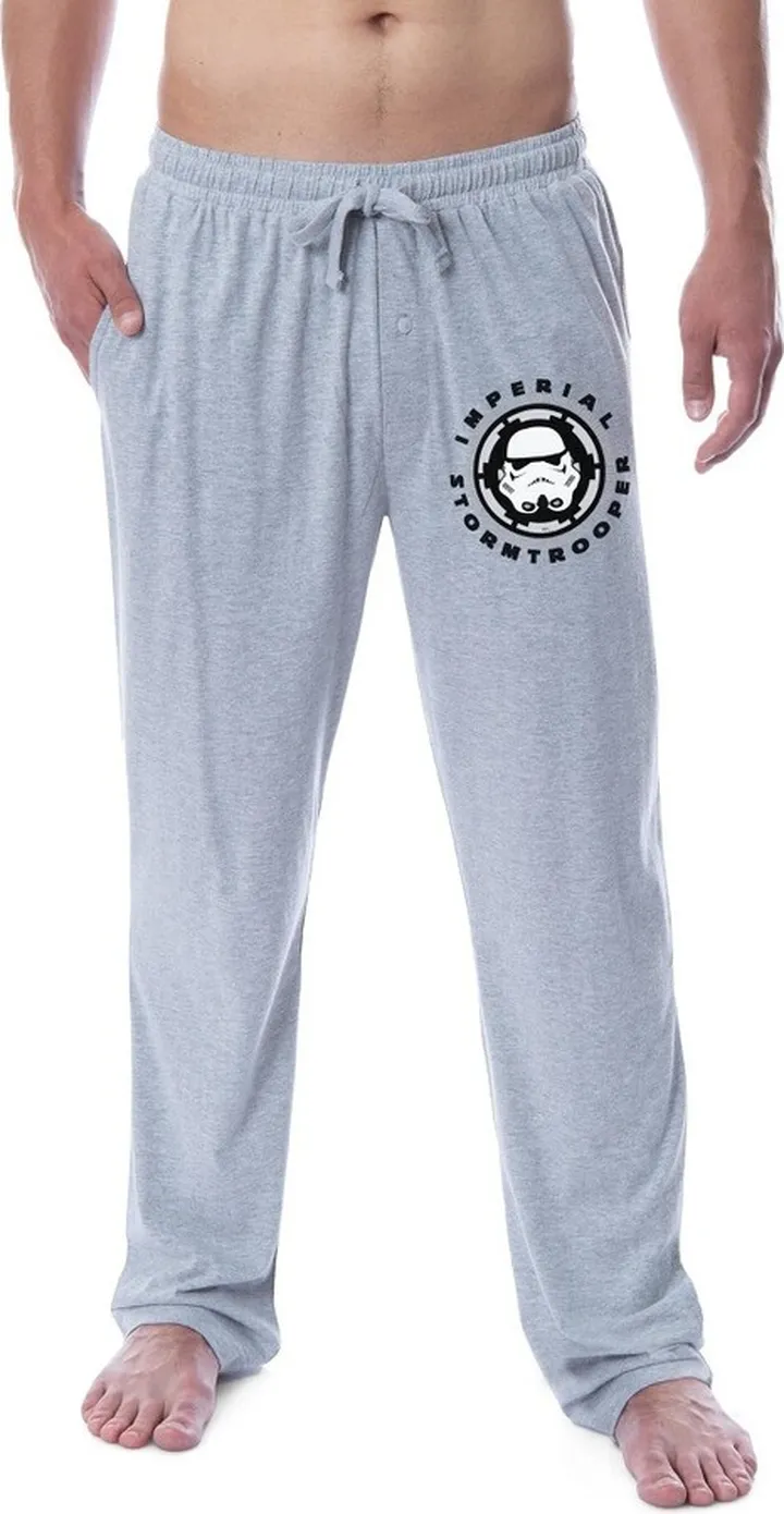 Star Wars Men's Imperial Stormtrooper Mask Logo Sleep Pajama Pants (XXX-Large) Grey