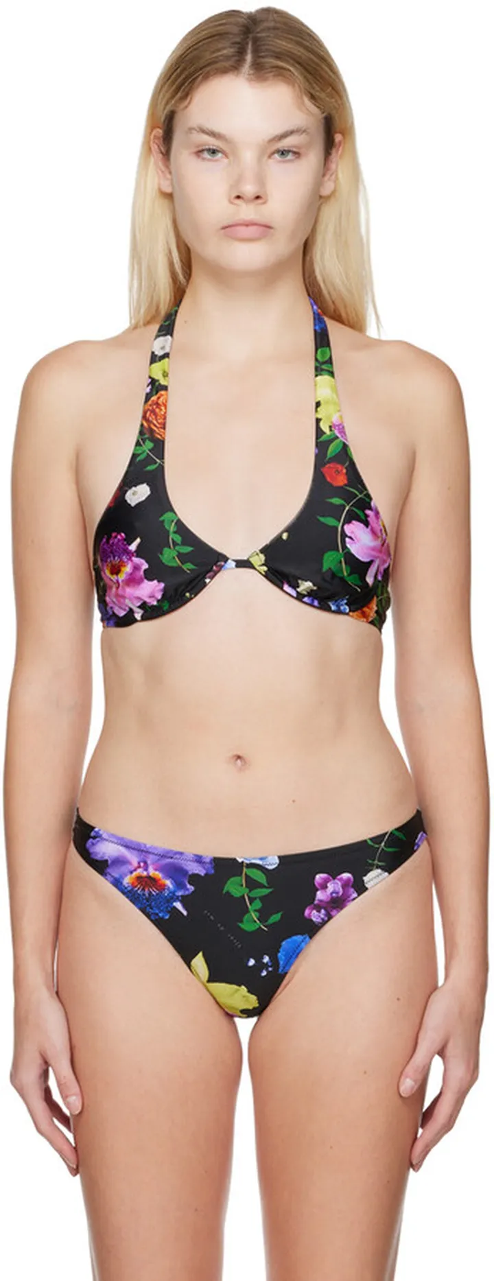 Fleur du Mal Black Enchanted Garden Bikini Top