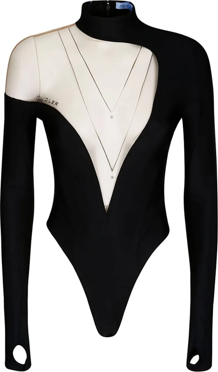 Mugler Sheer Panelled Bodysuit