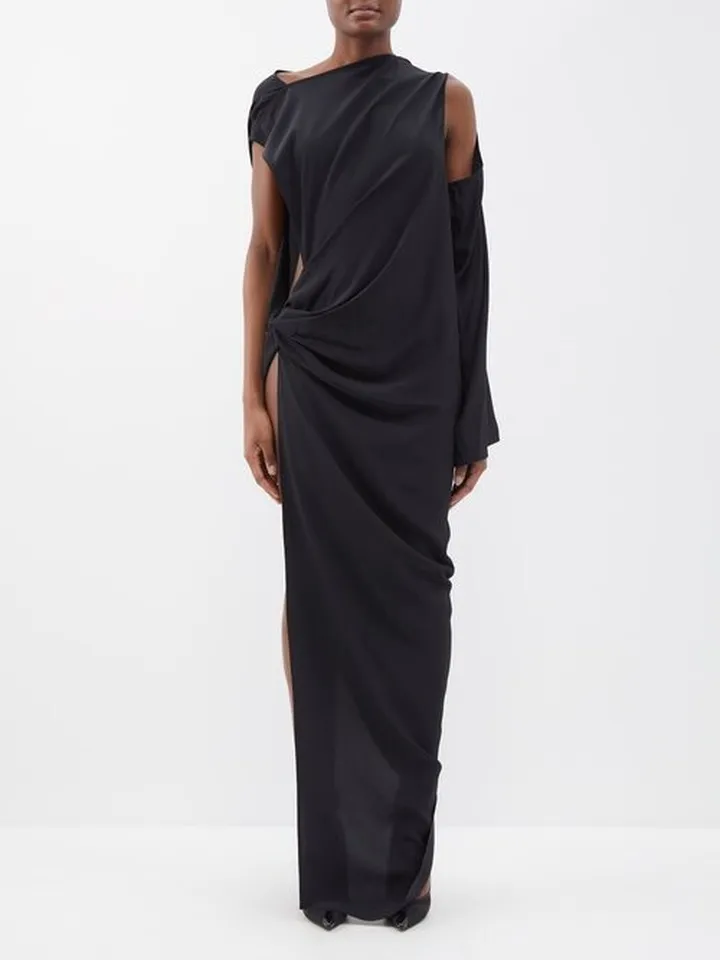 Edfu Open-side Draped Crepe Gown