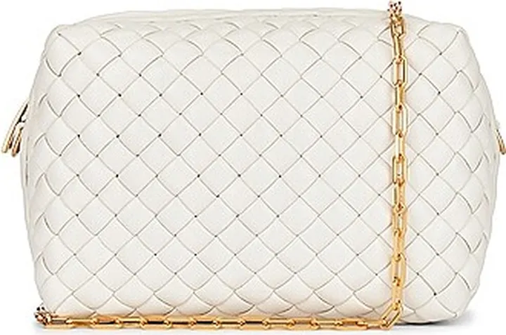 Bottega Veneta Padded Intreccio Camera Bag in Ivory