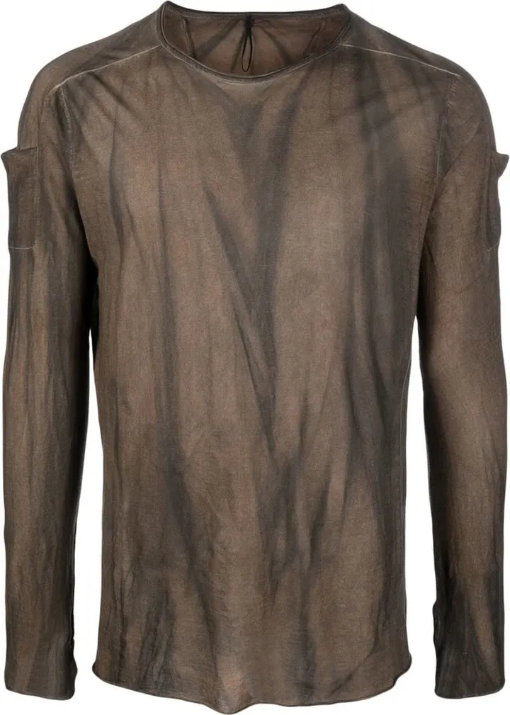 crinkled-print cotton T-shirt