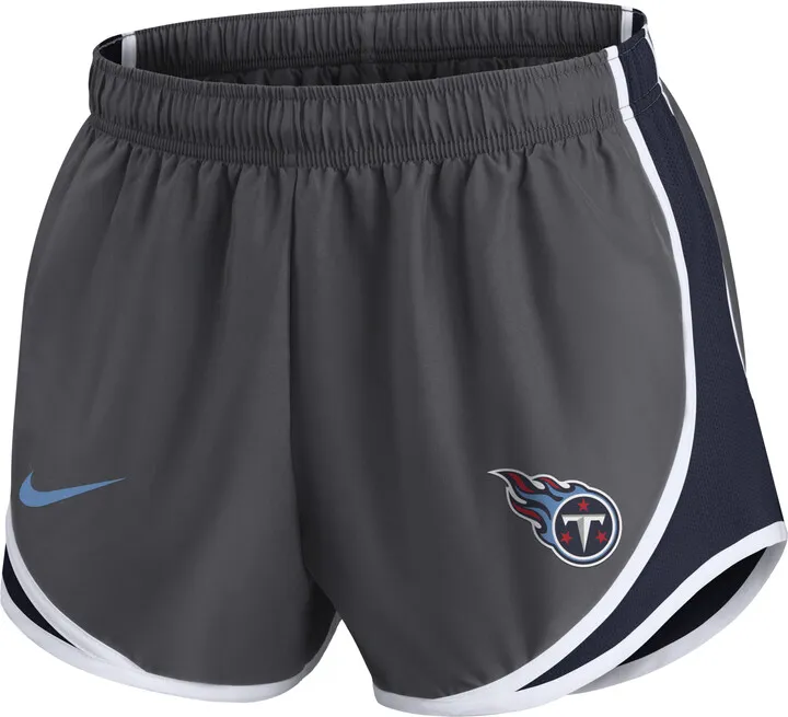 Nike Women's Dri-FIT Logo Tempo (NFL Tennessee Titans) Shorts in Grey