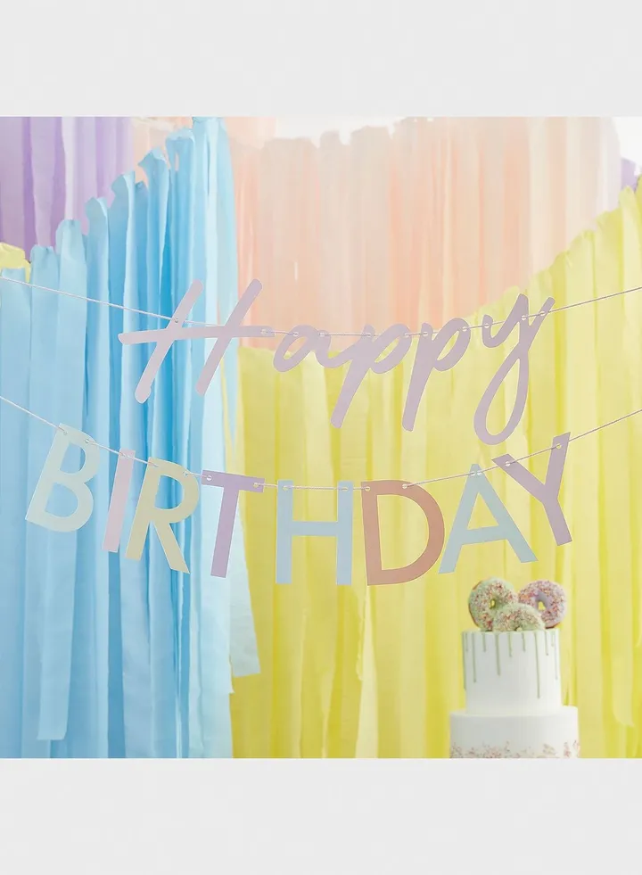 Pastel Happy Birthday Bunting
