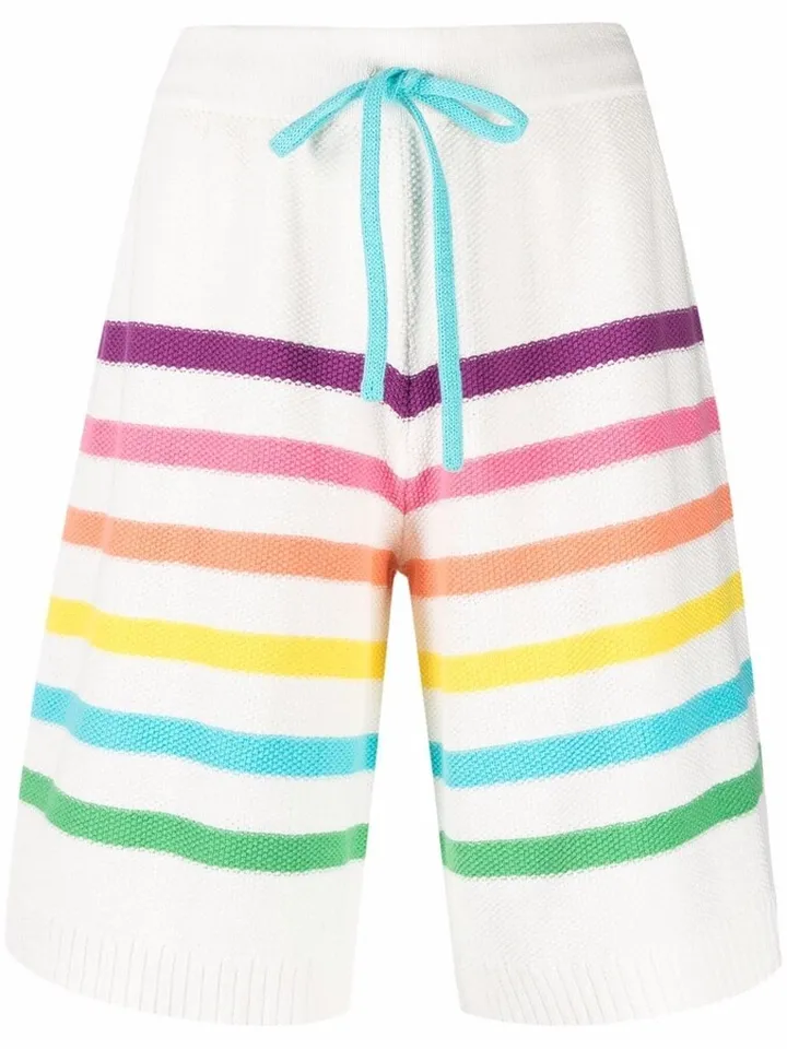 Stripe-Print Organic-Cotton Shorts