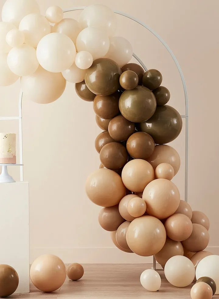 Taupe, Brown And Peach Balloon Arch