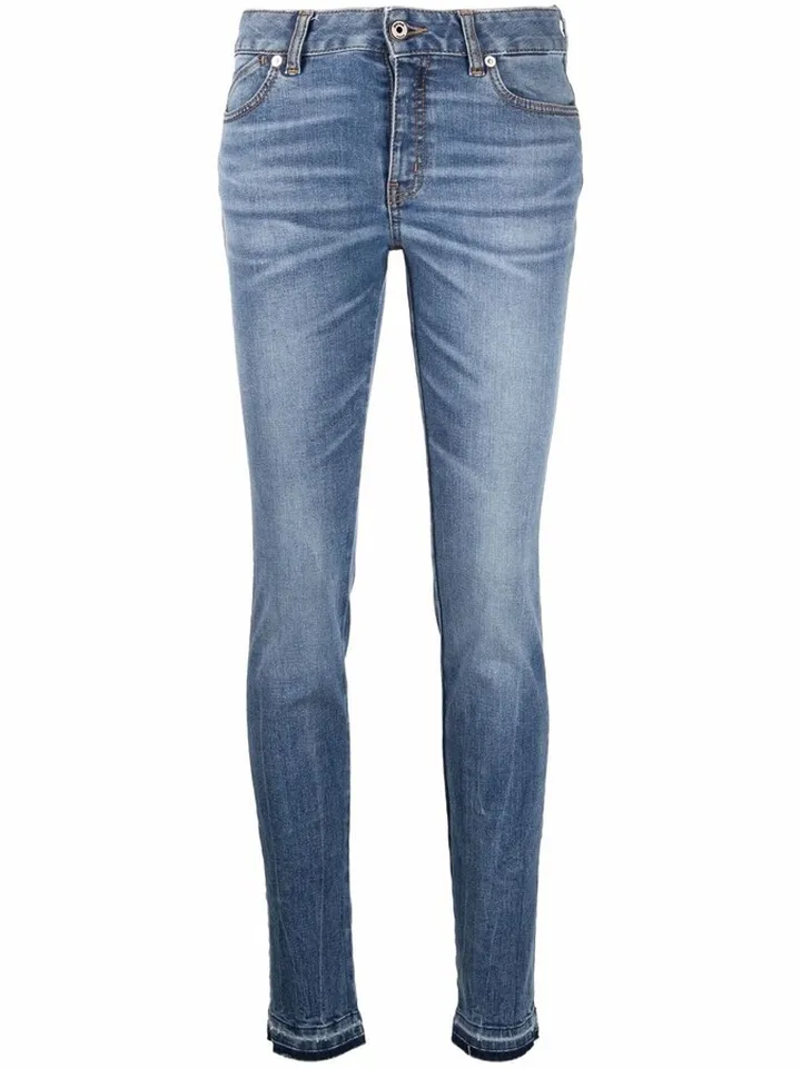 Mid-Rise Slim-Cut Jeans