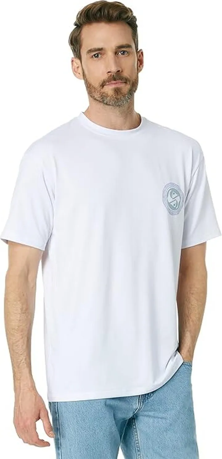 Quiksilver Mix Session Short Sleeve Surf Tee (Snow White) Men's Swimwear