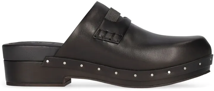 45mm Leather clogs