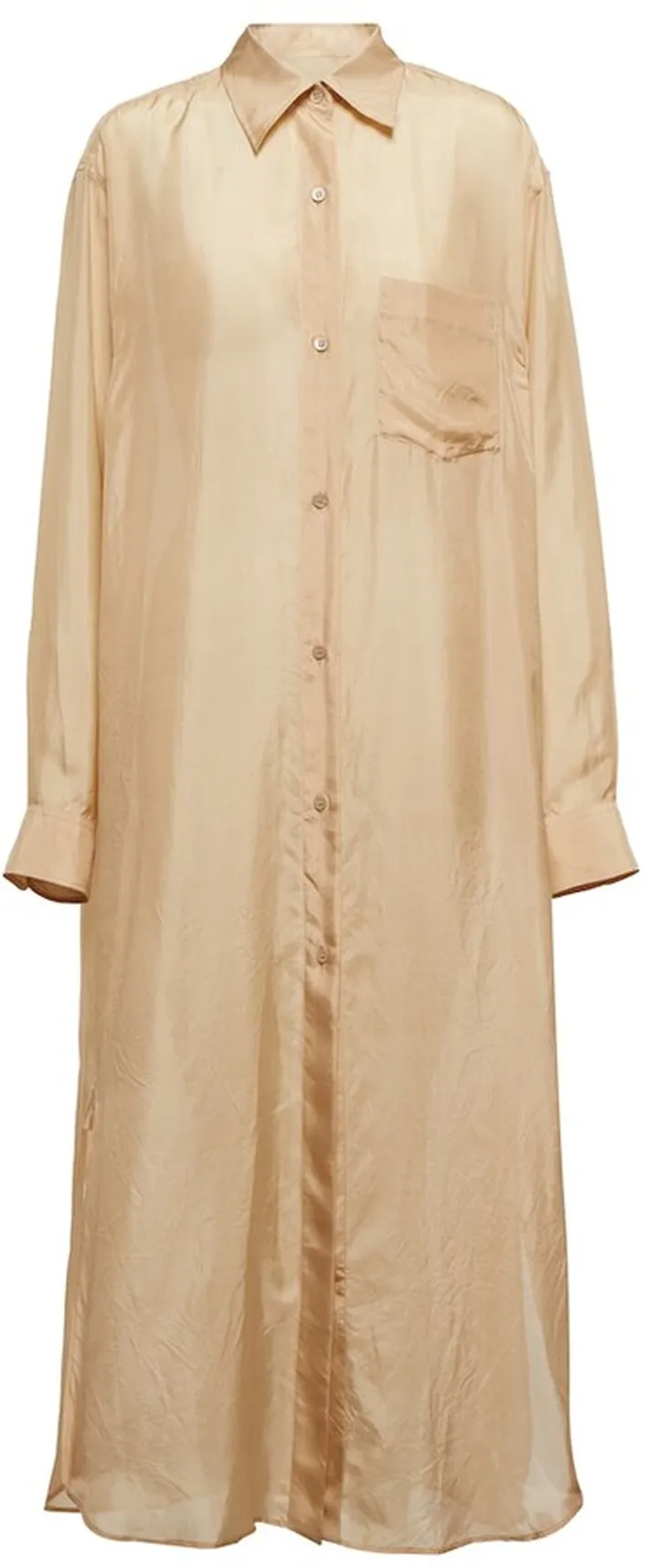 Silk shirt maxi dress