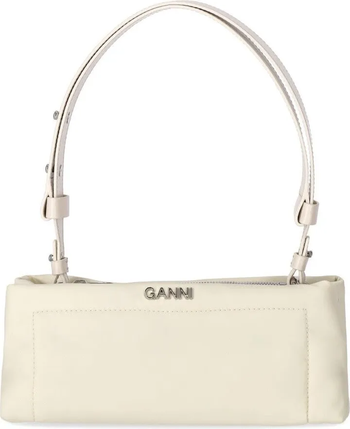 Ganni Pillow Baguette Ivory Bag