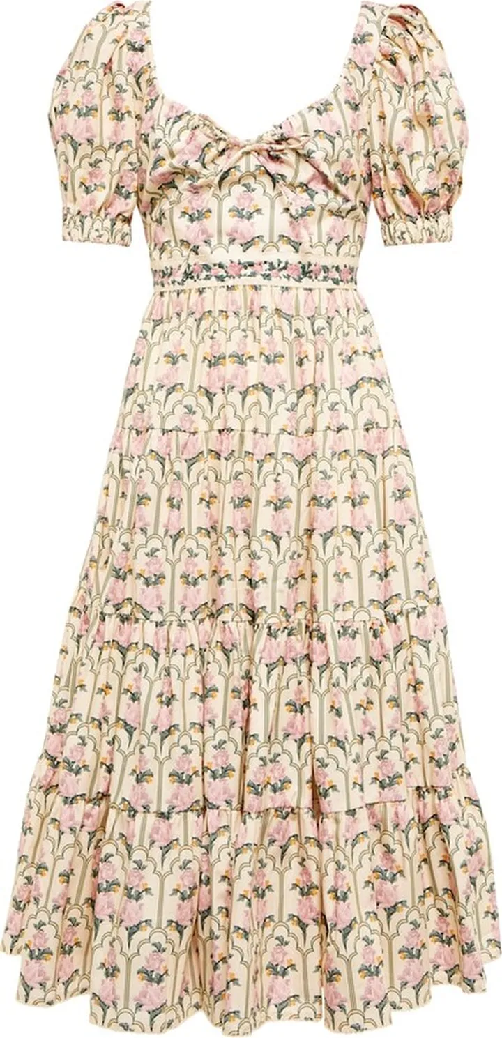 Palmera floral cotton midi dress