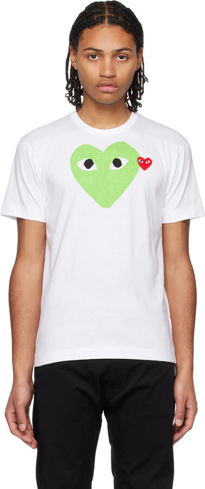 Comme des Garçons Play White Double Heart T-Shirt