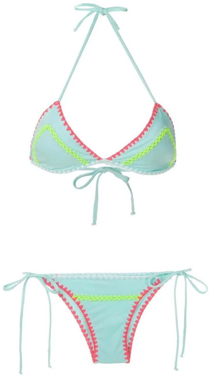 Crochet neon bikini set