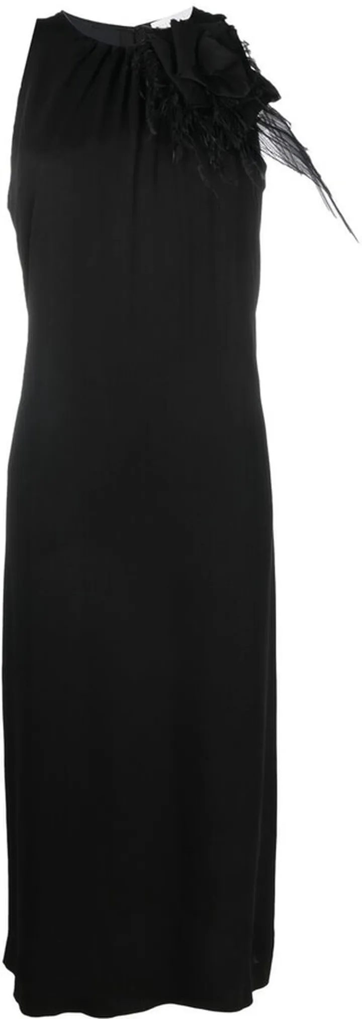 Feather Embellished Shift Dress